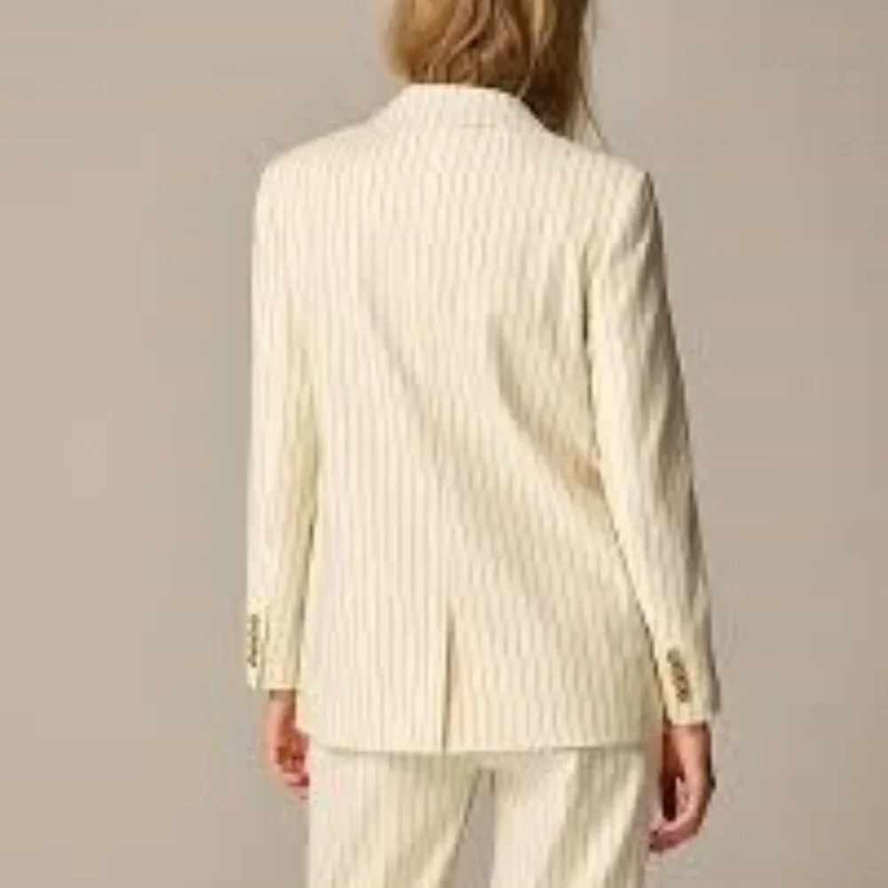 Jcrew Collection blazer in ivory pinstripe Italian wool blend, NWT, size 18 - Picture 3 of 6